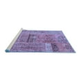 thumbnail image 2 of Ahgly Company Machine Washable Indoor Rectangle Patchwork Blue Transitional Area Rugs, 2' x 3', 2 of 4