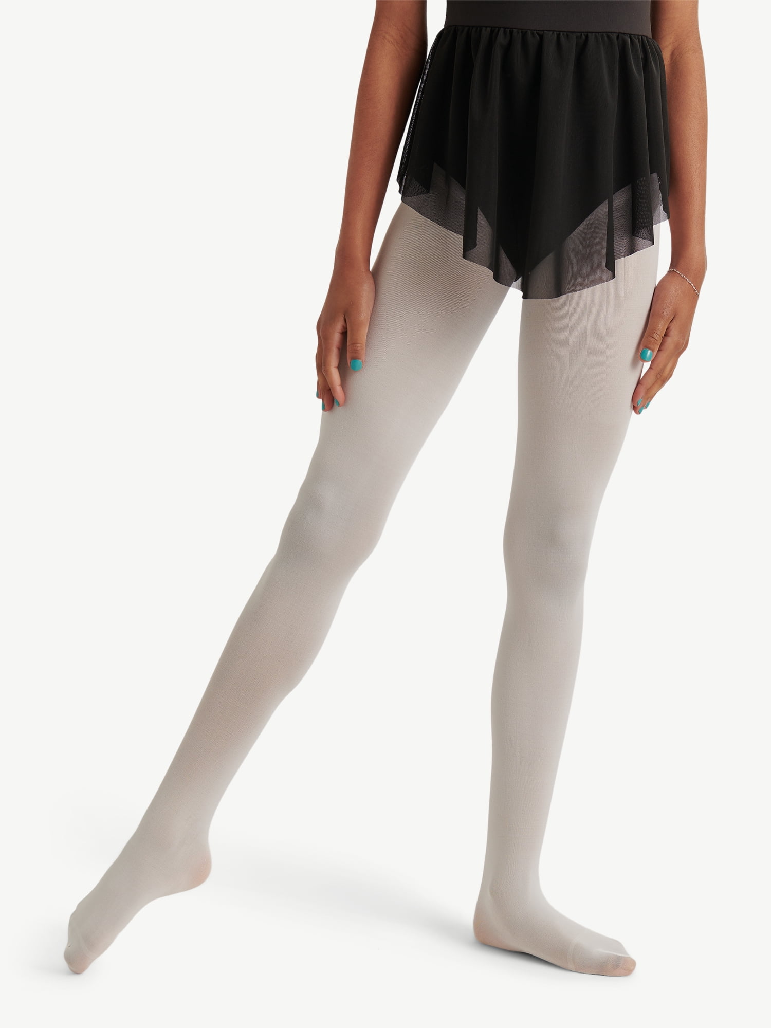Justice Opaque Footed Ballet Tights for Girls, Sizes 2-16, 2 Pairs
