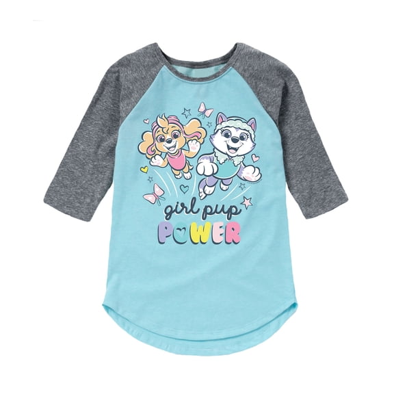 Paw Patrol - Girl Pup Power - Toddler And Youth Girls Raglan Graphic T-Shirt