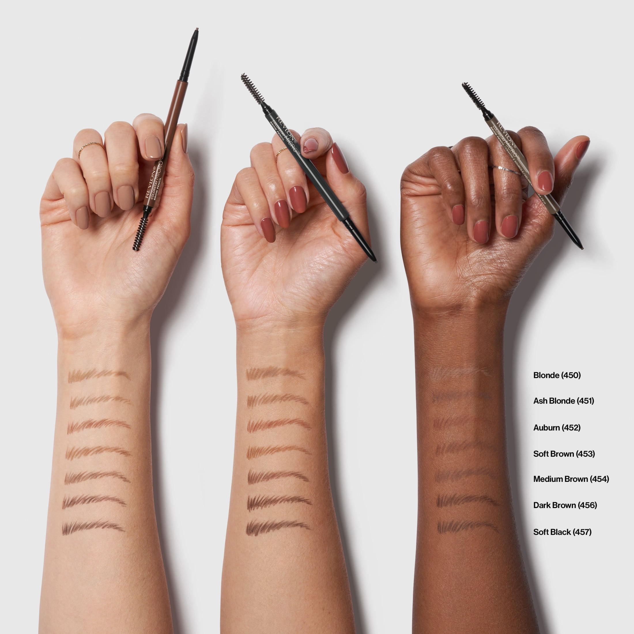 Revlon ColorStay Micro-Brauenstift Mit Rollenbürste – Dunkelbraun 456, Wasserfest & Natürlich Aussehend