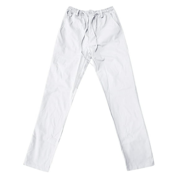 Aayomet Mens Work Pants Men's Elastic Waist Hiking Pants Water Resistant Quick-Dry Lightweight Outdoor Sweatpants with Zipper Pockets,White XL
