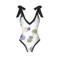 thumbnail image 2 of Aayomet Plus Size Bathing Suit for Women Up Two Piece Swimsuits Vintage Swimsuit Two Piece Retro Halter Ruched High (Purple, L), 2 of 3