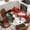 Black Red Green, variant on Black Snowman Christmas Round Tablecloth, Fitted Table Cover with Elastic for 36"-44" Round Tables, Snowflake Xmas Tree Winter Elk Table Cloth Outdoor Indoor Dinning Party Waterproof Tablecloths