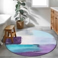 thumbnail image 3 of Round Rugs 3Ft, Purple Turquoise Round Area Rug Washable Indoor Throw Carpet, Modern Geometric Oil Painting Abstract Small Non Slip Circle Rug for Bedroom Living Room Home Decor Aesthetic, 3 of 8