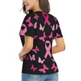 thumbnail image 3 of Vsdgher Breast Cancer Women Shirts V Neck Short Sleeve Tops T-Shirt Basic Tees, S to 3XLMedium, 3 of 5