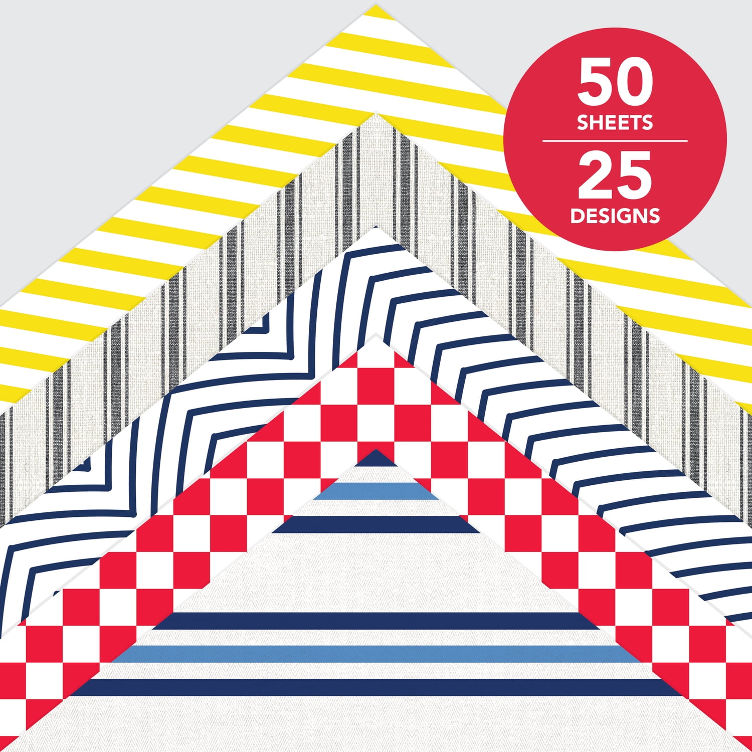 Roobee by Mara Mi Stripes and Dots Scrapbook Paper- 12" x 12" - 24 lb/ 110 GSM, 50 sheets