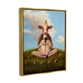 thumbnail image 4 of Stupell Industries Cow & Chick Meditating Animals & Insects Painting Gold Floater Framed Canvas Art Print Wall Art, 17 x 21, 4 of 10