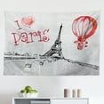 thumbnail image 1 of Eiffel Tower Tapestry, Perfect Day Eiffel Tower Polka Dot Handwriting Typography Sketch Paris Print, Fabric Wall Hanging Decor for Bedroom Living Room Dorm, 2 Sizes, Blue Black, by Ambesonne, 1 of 1