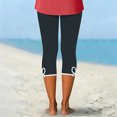 thumbnail image 5 of Womens Capris for Seniors Summer Capri Leggings Women Stretchy Workout Yoga Casual Vacation Beach Pants (Navy,M), 5 of 5