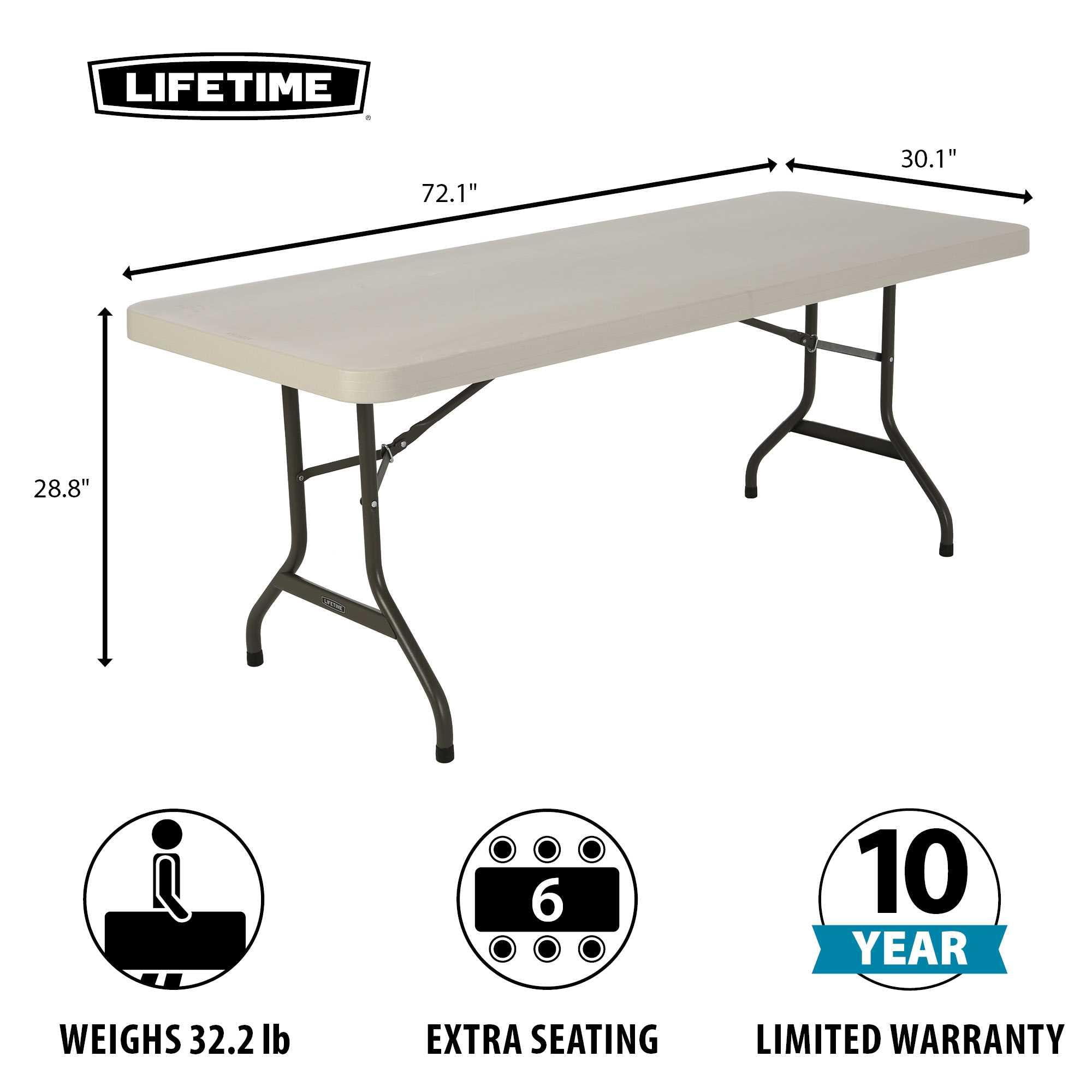 Lifetime 6 ft. Rectangle Indoor/Outdoor Commercial Folding Table, Almond Set of 4 (42900) Sansujyuku sansujyuku.com