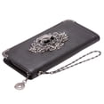 thumbnail image 2 of Monederos largos de calavera para mujer, monedero gótico para mujer, cartera de mano de cuero PU, bolso de mano con calavera, regalos para mujer oso de fresa Electrónica, 2 of 4