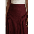 thumbnail image 3 of Moomaya Women’s 100% Cotton Midi Skirt | High Waist Panelled A-Line Flared Skirt with Side Gathers | Soft Breathable Summer Casual Wear, 3 of 6