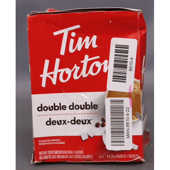 Tim Hortons Double Double Instant Coffee Mix, 8 x 28g/1 oz