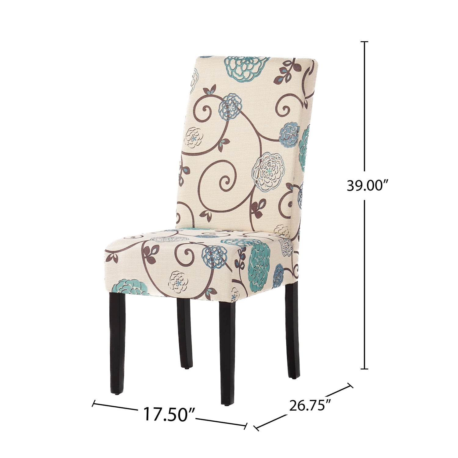 Kadyn Contemporary Upholstered Dining Chairs, Set of 2, Modern Kitchen Chair for Dinning Room, Fabric Kitchen Chair with Wood Legs, white&blue Kadyn Contemporary Upholstered Dining Chairs, Set of 2, Modern Kitchen Chair for Dinning Room, Fabric Kitchen Chair with Wood Legs, white&blue