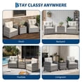 thumbnail image 2 of 3 Pieces Modern Patio Furniture Set, PE Rattan Patio Conversation Set with Tempered Glass Tabletop, Outdoor Wicker Chairs and Table Set for Patio Balcony Garden, Grey and Beige, 2 of 9