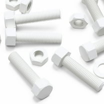 5 x White Hexagon Head Screws Polypropylene (PP) Plastic Nuts, Washers, Bolts, Hex Head, M16 x 65mm, Fastener, (5/8 x 2 9/16 in)