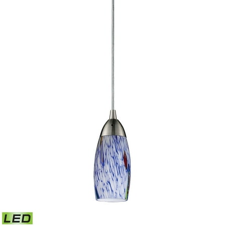 

Elk Home Milan 3 Wide 1-Light Pendant - Satin Nickel with Starburst Blue Glass (LED)