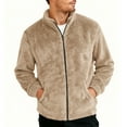 thumbnail image 6 of Dxzfnsa Mens Fluffy Jacket Casual Long Sleeve Turndown Collar Fuzzy Coats Full Zip Heavyweight Jacket, 6 of 9