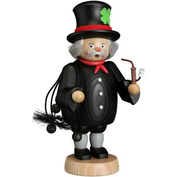 German incense smoker chimney sweeper, height 21 cm / 8 inch, original Erzgebirge by Seiffener Volkskunst