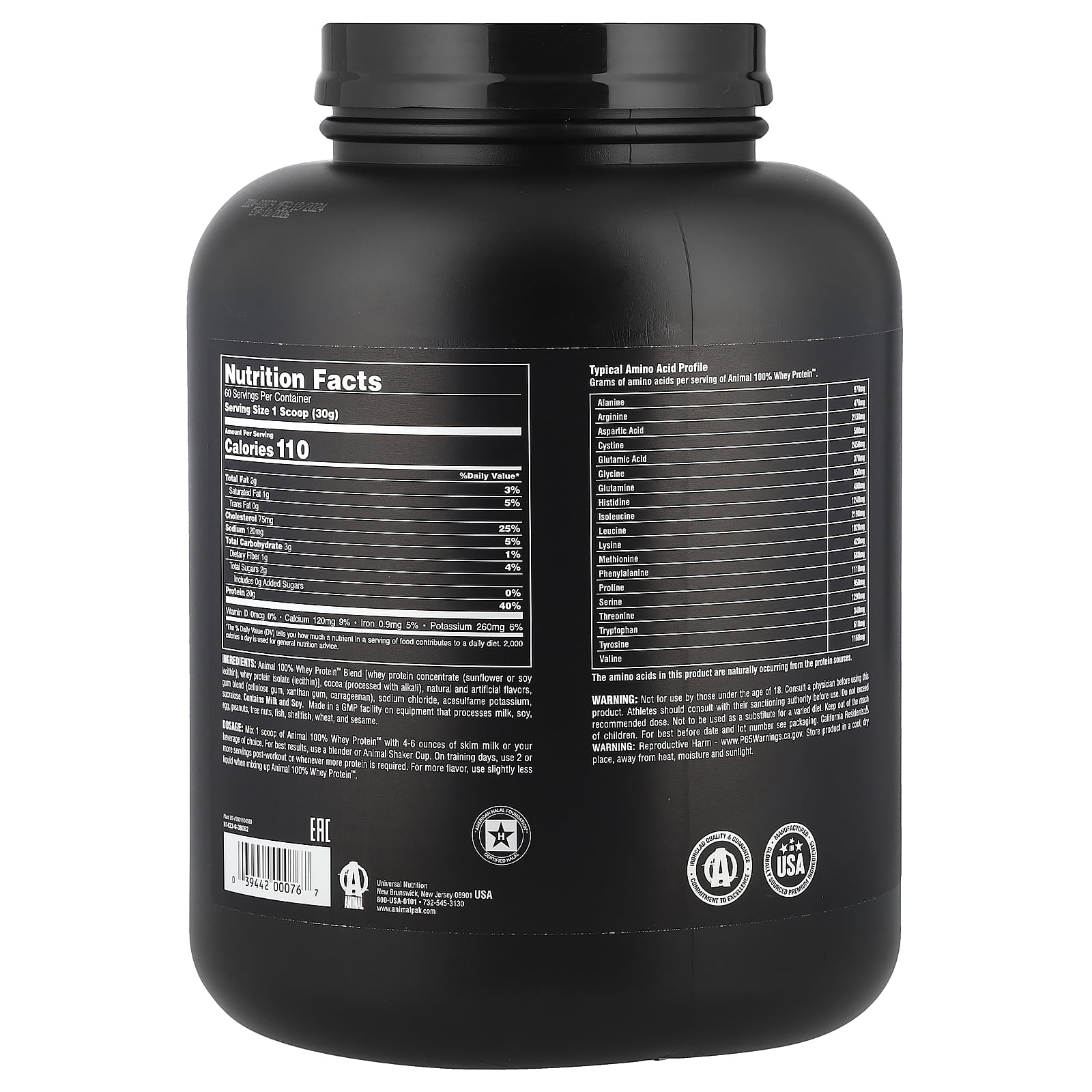 Animal 100% Whey Protein Powder, Chocolate Fudge, 4 lb (1.81 kg)