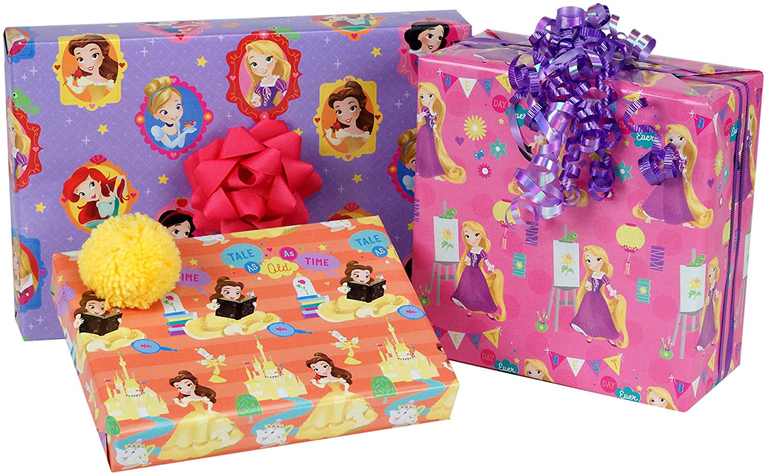 Hallmark Disney Princess Wrapping Paper with Cut Lines