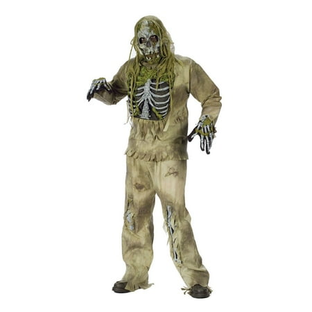 Totally Ghoul Mens Skeleton Zombie Costume & Mask OSFM