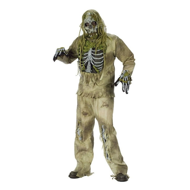 Totally Ghoul Mens Skeleton Zombie Costume & Mask OSFM