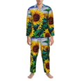 thumbnail image 3 of Balery Landscape With Sunflowers Pijama para Hombre de Dos Piezas con Manga Larga, Conjunto de Dormir y Descanso Suave con Bolsillos-XX-Large, 3 of 7
