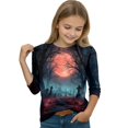 thumbnail image 5 of Grblisyd Boys Girls 3/4 Sleeves Halloween Tops Casual Crewneck Trendy Graphic Shirts for Fall Daily Wear Clothes, 5 of 6