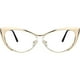thumbnail image 1 of wonima44 Zeelool Oversized Cat Eye Blue Light Blocking Glasses for Women Metal Eyewear Ellen VFM0176-02B Gold, 1 of 1