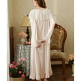 thumbnail image 3 of SWSMCLT Women's Lantern Victorian Vintage Sleeve Nightgown Old Fashioned Night Shirt Long Sleeve Loungewear Mid Calf Bow Pink Medium, 3 of 5