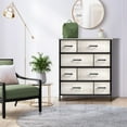 thumbnail image 3 of Sorbus 8 Drawer Fabric Dresser for Bedroom - Steel Frame, Wood Top, & Faux Wood Fabric - Tall Storage Chest for Clothes - Portable Stand Up Wardrobe, 3 of 5