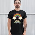 thumbnail image 3 of Tee Hunt Love Has No Gender T-Shirt Gay Pride Queer Rainbow Love is Love Men's Tee, Black, X-Large, 3 of 5