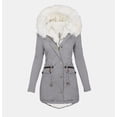 thumbnail image 2 of KIJBLAE Sales Fall Winter Coat for Women Thick Sherpa Fleece Lined Parka Winter Coat Long Pea Coat Outerwear Gray S, 2 of 5