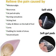 Rungopro 4 Pairs Metatarsal Pads Ball of Foot Cushions Gel Ball Feet Pads Mortons Neuroma Callus Foot Pain Relief Bunion Forefoot Support for Women Men