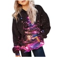 thumbnail image 2 of YUNAFFT Girls & Boys Christmas Print Hooded Sweatshirts With Pockets Soft Stretch Long Sleeve Casual Pullover For 2-12 Years, 2 of 6