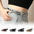 thumbnail image 2 of Opvise Women Thin Belt Zebra Leopard Print Faux Leather Waistband Adjustable Length Multi Holes Design Jeans Belt Black White, 2 of 8