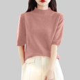 thumbnail image 2 of TTUHYWXI Women's Summer Lightweight Tops Short Sleeve Dressy Blouse (Pink, XL), 2 of 8