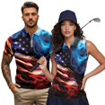 thumbnail image 2 of Aplkyhs 250th Anniversary Matching Couple Golf Shirts Mens Hawaiian Shirt Golf Accessories for Men Mens Shirts Casual Soft and Comfortable for Golf Tennis Hiking Running Gym, 2 of 6
