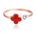 thumbnail image 1 of Anillo sencillo abierto de cuatro hojas para mujer, anillo de dedo índice abierto de moda en oro rosa para mujer, 1 of 5