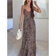thumbnail image 3 of Mesh Leopard‑Print Spaghetti‑Strap Zipper Mini Dress for Women, French‑Style Elegant Outfit for Daily, Vacation and Party, 3 of 5