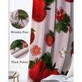 thumbnail image 6 of Pink Strawberry Blackout Curtains 45 Inches Long, Kitchen Black Out Window Treatments, Spring Floral Watercolor Summer Botanical Thermal Insulated Lined Drapes for Small Window with Grommet 42"x45", 6 of 8