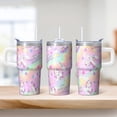 thumbnail image 2 of 20OZ Insulated Unicorn Tumbler with Handle and Comfort Grip Straw Double Wall Stainless Steel Cup Coffee Mug Perfect Presents for Women Mom Friends on Birthday Christmas Thanksgiving, 2 of 6