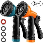 Garden Hose Nozzle: GardenJoy Water Spray Nozzle with 10 Adjustable Watering Patterns, Heavy Duty Hose Sprayer for Car Washing, Pet Showering, Watering Lawn & Outdoor Fun,  2 Pack