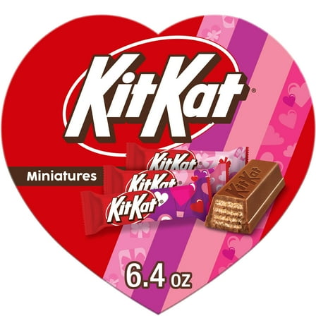 KIT KAT Miniatures Milk Chocolate Wafer, Valentine's Day Candy Gift Box, 6.4 oz