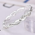 thumbnail image 3 of Platinum Plated Silver Braided Knot Eternity Wedding Band Promise Ring, 3 of 4