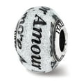 thumbnail image 1 of 925 Sterling Silver Reflections Love Amour Black & White Glitter Italian Glass; for Adults and Teens; for Women and Men, 1 of 3
