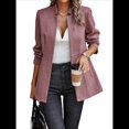 thumbnail image 3 of Chaqueta Blazer Informal de Oficina para Mujer, de Larga, con Solapa y Abertura Frontal. Rojo Oscuro L, 3 of 8