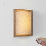FSLiving Remote Control Up&Down Light Rechargeable Battery Wall Hanging Wireless Wall Lamp,Color Changing Dimmable,Timer with Linen for Rustic Artwork Home Indoor DIY Project,Frame Lightbox - 1 Light