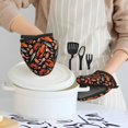 thumbnail image 2 of Lobster Squid Crab Oven Mitts Heat Resistant with Hanging Loop, Soft Lining Silicone Mini Oven Mitts , Kitchen Oven Gloves Heat Resistant 500℉ for Cooking Baking, 2 of 7